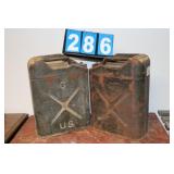 2 Army Metal Gas Cans