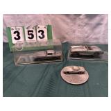3 Pewter Corvette Cars