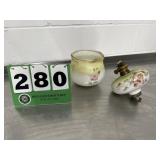 Painted Glass Oil Lamp