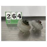 2 Blown Glass Oil Lamp Bases
