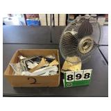 Shelving brackets, and fan