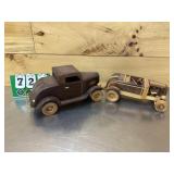 Two Wood Handmade Cars