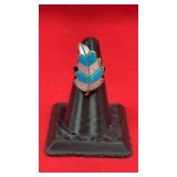 Vintage Turquoise & Silver Band Ring Size 5.5