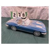 Blue Ceramic Corvette Piggy Bank Made By American