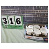 Silver And White Tea Cups Princess China