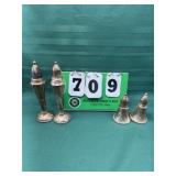 (2) Sets of Sterling Salt & Pepper Shakers
