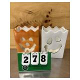 (2) Ceramic Pumpkin Luminary Tea Lights