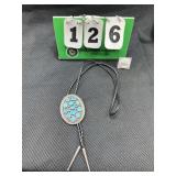 Vintage Sterling Silver Navajo Bolo Tie