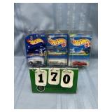 (3) Hot Wheels DieCast Metal Cars w Badges