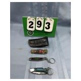 (3) Mini Damascus Pocket Knives