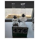 (2) Matching Oil Lamps
