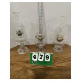 (3) Tall Oil Lamps