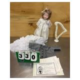Porcelain Doll & Accessories