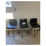 (3) Black Swivel Chairs