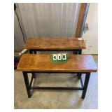 (2) Wood Benches