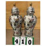 (2) Vintage Porcelain Ginger Jars