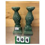 (2) 16" Glazed Candle Holders