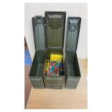 Lot of 3 ammo cans and miscellaneous shotshells. Lot of 3 ammo cans and miscellaneous shotshells.