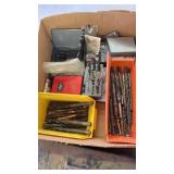 Large tool lot including drill bits, saw blades,