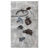 Lot with chains, some with hooks various lengths Lot with chains, some with hooks various lengths