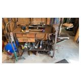 Heavy duty welding table with drill press, vise Heavy duty welding table with drill press, vise