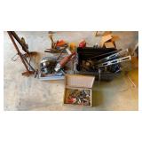 Lot of tools including power tools, files, levels