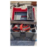 Lot of miscellaneous tools and bench/storage box Lot of miscellaneous tools and bench/storage box
