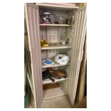 Plastic storage cabinet with contents