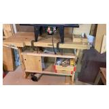 Sjobergs wood workers table with contents and Sjobergs wood workers table with contents and