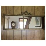 Antique Wall Mirror, 50"W X 22"T