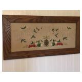 Embroidered Home Sweet Home Picture With Oak Frame