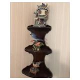 Antique Corner Shelf With Figurines