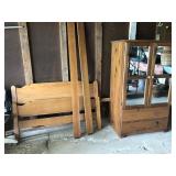 Full Size Maple Bed With Wardrobe