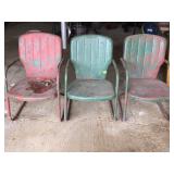 (3) Vintage Metal Patio Chairs