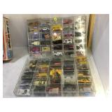 PAIR OF LUCITE CASES W/ HOTWHEELS & MORE