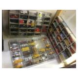 3 LUCITE CASES W/ HOTWHEELS & MORE