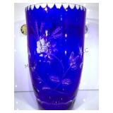 BOHEMIAN 2-LAYER CUT CRYSTAL LARGE  VASE