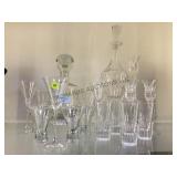 LOT OF CRYSTAL DECANTERS & GREY GOOSE  STEMWARE