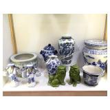 SHELF LOT,  ASIAN THEMED DECOR, GARDEN SEAT & MORE