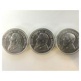 2018 SOUTH AFRICA KRUGERRANDS, 3 X MONEY