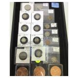 TRAY OF COINAGE, SOME SILVER