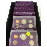 2-1986, 2-1990  1-1992 PROOF COIN SETS