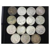 SILVER PEACE DOLLARS, 15 X MONEY