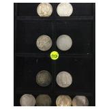 MORGAN & PEACE SILVER DOLLARS, 10 X MONEY