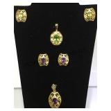 2 MATCHING STERLING EARRINGS & PENDANT SETS