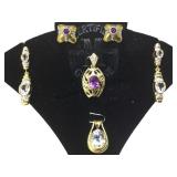 2 MATCHING STERLING EARRINGS & PENDANT SETS