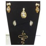 2 MATCHING STERLING EARRINGS & PENDANT SETS