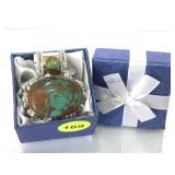 STERLING PENDANT W/ TURQUOISE GEMSTONES