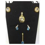 2 SETS OF STERLING EARRINGS & PENDANTS,