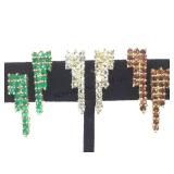 3 PAIRS OF STERLING EARRINGS, VARIOUS GEMS